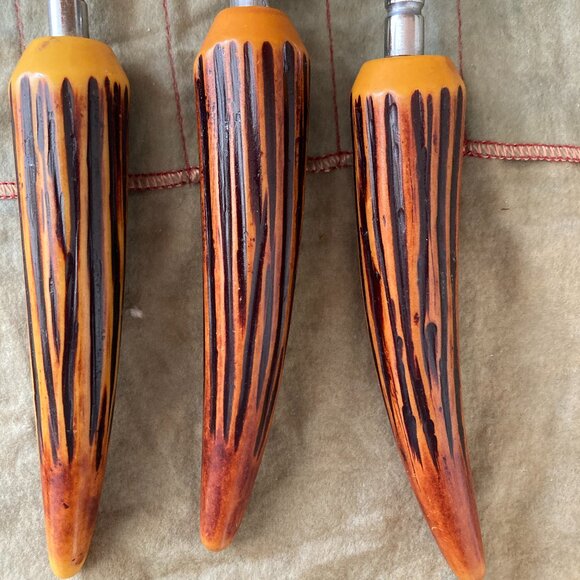 Vintage Sheffield Crown Crest England 3 Piece Carving Set. - Picture 3 of 4